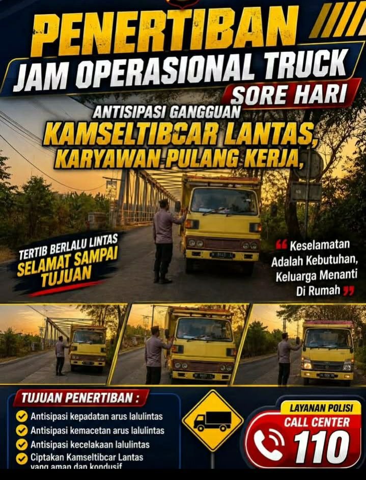 Penerapan Jam Operasional Truk di Sore Hari: Langkah Polisi Cegah Kemacetan dan Kecelakaan Jelang Jam Pulang Kerja